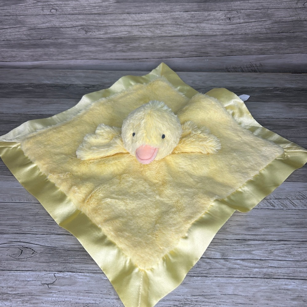 Cloud Island Yellow Duck Lovey Plush Satin Trim Security Blanket
